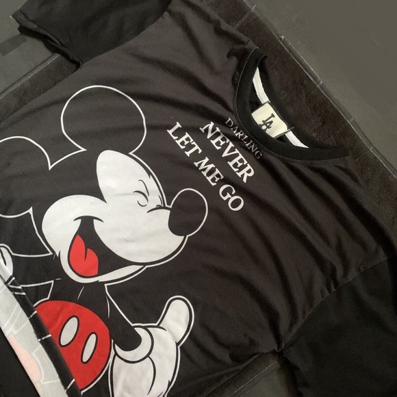 VTG 90s Disney Mickey Darling Never Let Me Go Sngle Stch Tee Adult L Unisex RARE - Picture 5 of 6